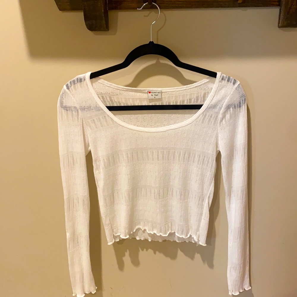 Mesh white boho shirt